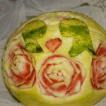 Ślubny motyw z arbuza - carving