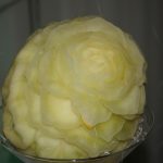 Dekoracja ślubna z melonie żółtym - róża i serca