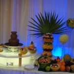 Fontanna czekoladowa, palma owocowa, dekoracja owocowe
