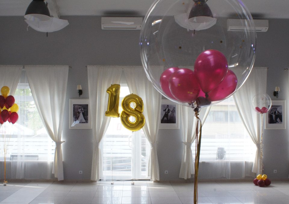 dekoracje balonowe, balony z helem na 18stke Koło, Turek, Konin, Kłodawa