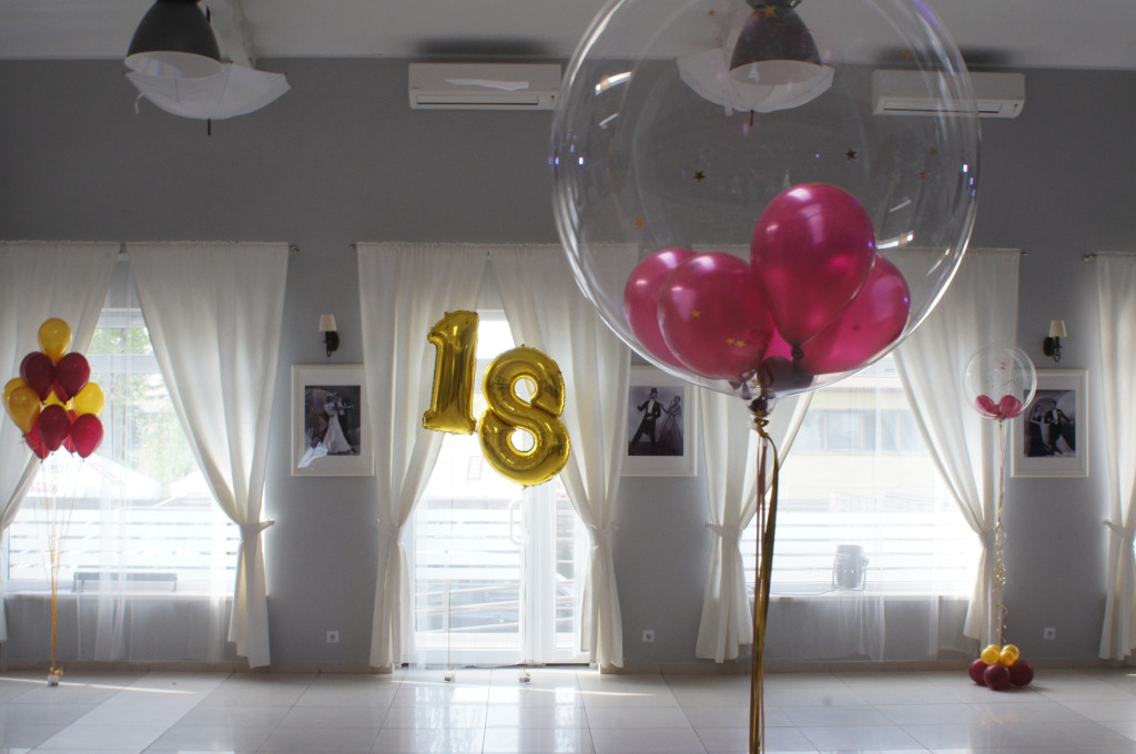 dekoracje balonowe, balony z helem na 18stke Koło, Turek, Konin, Kłodawa
