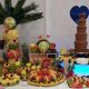 fontanna czekoladowa, bufet owocowy, stół z owocami, fruit carving