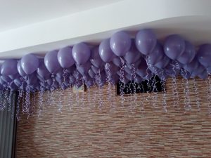balony na wesele, dekoracje balonowe, balony z helem pod sufitem sala Bernardynka, turek, Łódź, koło, kalisz